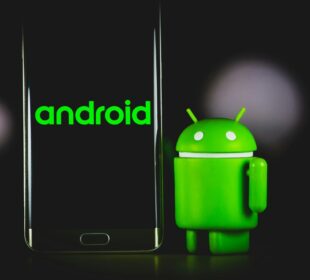 green frog iphone case beside black samsung android smartphone