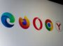 Logos of popular web browsers displayed on a screen.