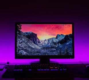 shallow focus photo of black flat screen computer monitor
