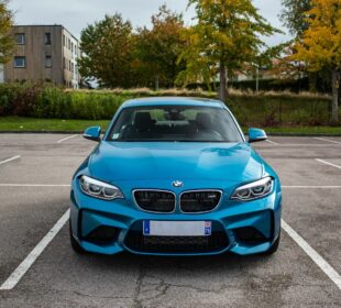 blue BMW vehicle