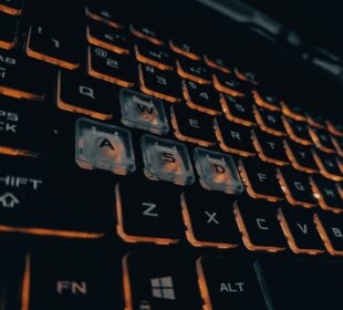 a close up view of a computer keyboard