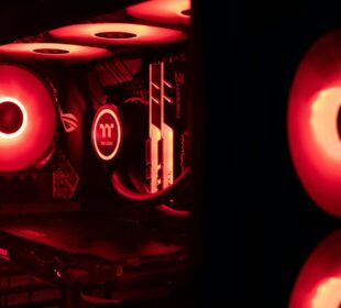 red and black audio component