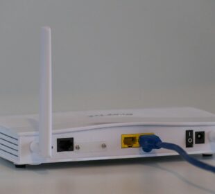 white router on white table