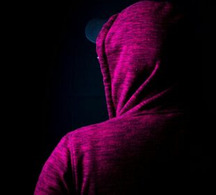 person wearing purple hoodie