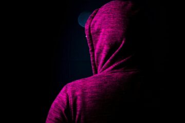 person wearing purple hoodie