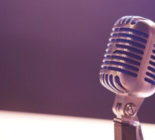 condenser microphone with black background