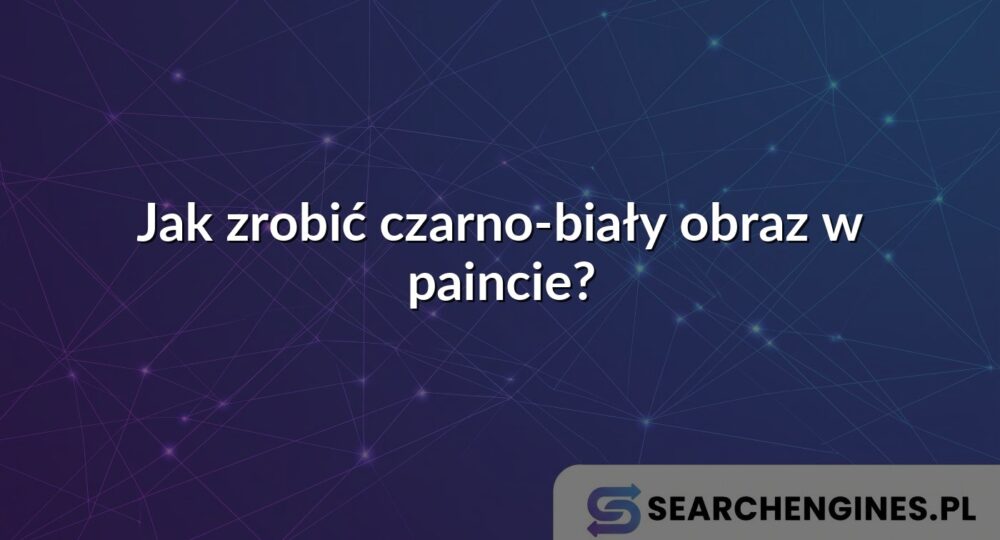 Jak zrobić czarno-biały obraz w paincie?
